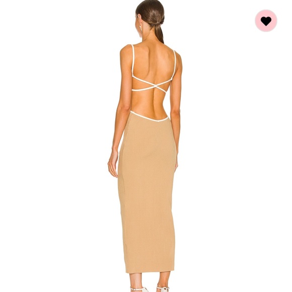 Coyote Midi Dress in Camel & Ivory - Picture 3 of 5